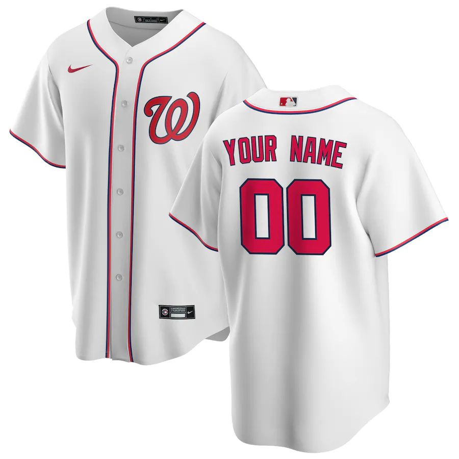 Youth Washington Nationals Nike White Home Replica Custom MLB Jerseys->customized mlb jersey->Custom Jersey